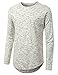 URBANCREWS Mens Hipster Hip Hop Textured Long Sleeve T-Shirt Salt, XL