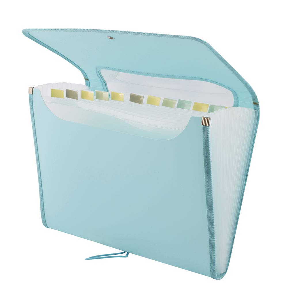 D.RECT 5590 - A4 12-Pocket Expandable Folder | Expandable Binder Documents | Accordion Binder Pockets Briefcases | Perfect for Office or Home | Turquoise