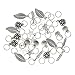 KeyZone 35 Pieces Hair Charms Hair Braid Rings Silver Star Leaves Rose Feather Shell Pendant Charms Rings Set Hair Clip Headband Accessories