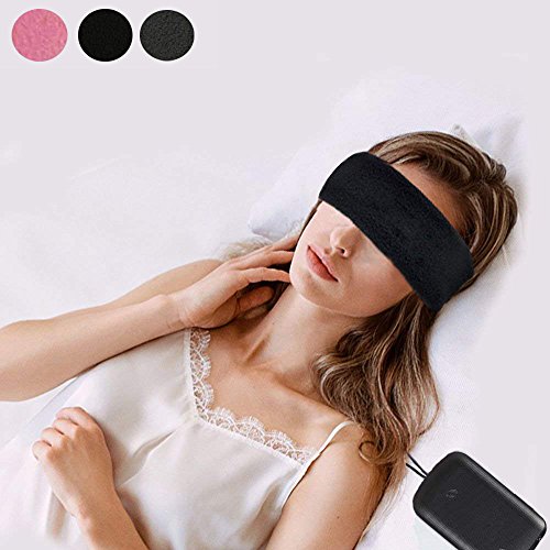 Sleeping Eye Mask Headphones Blindfold Sleep Headsets Handsfree Travel Sleeping Headphones Eye Cover Built-in Speakers Microphone-Perfect Sleeping, Sports, Air Travel, Meditation Relaxation(Black)
