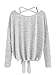 SweatyRocks Women's Crop T-Shirt Tie Front Long Sleeve Cut Out Casual Blouse Top