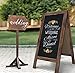 A Frame Chalkboard with Chalk Markers by HBCY Creations: 40x20 Solid Wood A-Frame Sign Gray Double-Sided Magentic Menu Board, Deluxe Set Includes 8 Chalk Markers, 10 Stencils, 2 Magnets