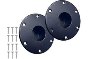 RV Trailer Table Base Mount Pedestal Base, Round Flush Mount Table Legbase with Mounting Screws (Black*2pcs)
