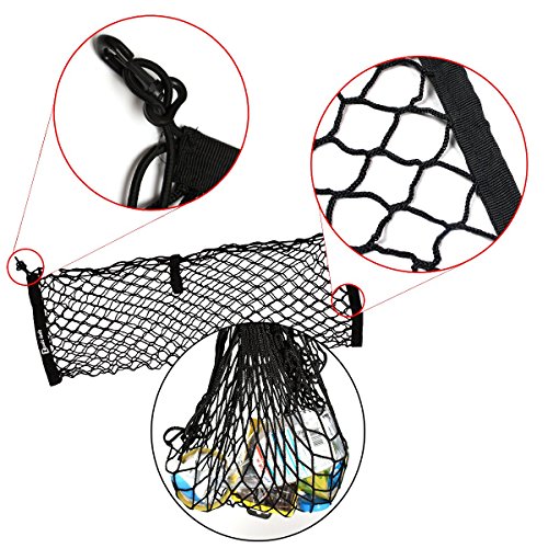 Zento Deals Black Mesh Net Hammock Cargo Storage Vehicle Organizer Premium Quality