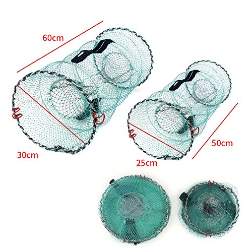 iztor 2 PCS Crab Trap Crawfish Lobster Shrimp Collapsible Cast Net Fishing Nets Portable Folded Fishing Accessories