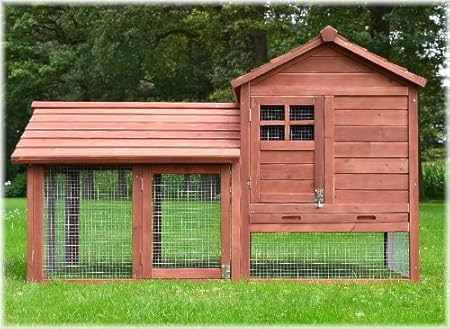 Zooprimus Kaninchenstall 15 Hasenkäfig - HASENBURG - Stall für Außenbereich (für Kleintiere: Hasen, Kaninchen, Meerschweinche