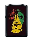 Zippo Lighter-Jamaica Lion Head 2 Black Matte