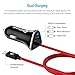 BitTrendx, Dual Rapid Smart Phone USB Car Charger With Built in Smart Cable Compatible With iPhone Xs Max XR X 8 Plus 7 Plus 6S Plus Se 6 Plus 5 5S 5c iPad Pro Air Mini 2 3 4 and Extra USB (Black)