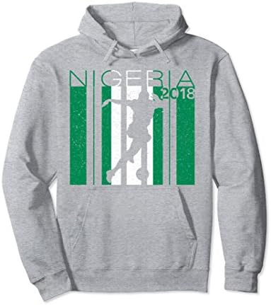 Unisex Nigeria Football Jersey 2018 Nigeria Soccer Jersey Hoodie 2XL Heather Grey
