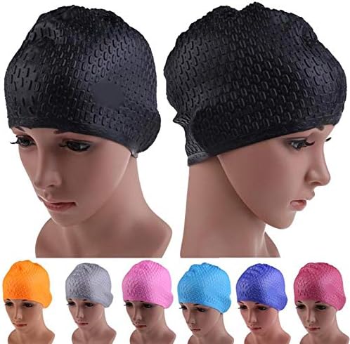 Amazon Com Swim Cap Long Hair Silicon Waterproof Swimming Caps
