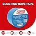 XFasten Professional Blue Painters Tape, Multi-Use, 1/2-Inch by 60-Yard, Pack of 6, Blue Tape Bulk - Sharp Edge Line Technology, Produces Sharp Lines | Residue-Free and Artisan Grade Wall Trim Tape