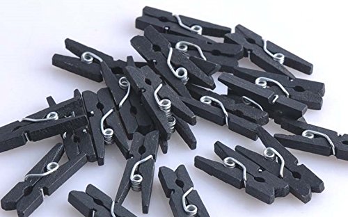 GCA DIY Wooden Pins for Scrapbooking Wood Crafts, Mini Clothespins 100 Per Pack 1" Black - Thumbnail 3