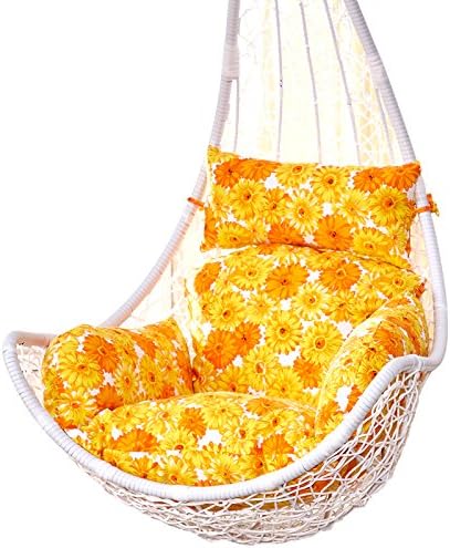 SQINAA Hanging egg hammock chair cushions without stand,Swing seat cushion thick nest hanging chair back with two cushions-F