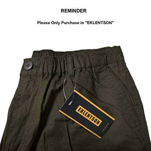 EKLENTSON Men's 3/4 Pants Capri Pants for Men Relaxed Fit Military Shorts Olive Green - Thumbnail 6