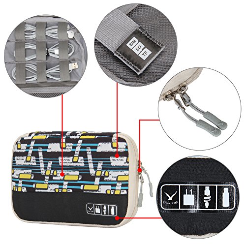 Hynes Eagle Travel Universal Cable Organizer Electronics Accessories Cases for Various USB Phone Charger and Cable Abstract