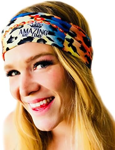 Workout Headbands for Women, Men Multifunctional Yoga Sports Running Hiking No slip Not Tight Moisture Wicking Absorbent Super Soft Lightweight Fashion Design Wide Microfiber Fabric Headwear, Stretchy