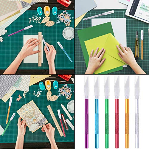 image for LOCOLO 6 Pieces Craft Knife Hobby Knife with 40 Pieces Stainless Steel