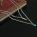 Zealmer Turquoise Bead Pendant Necklace Double Layers Bar Necklace Silver Tone