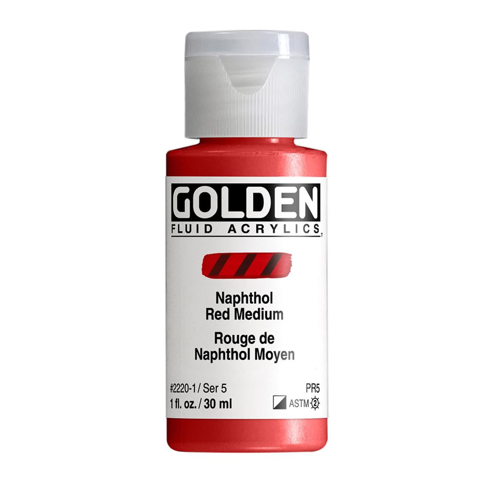 Golden Fluid Acrylics 30ml - NAPH RED MED V