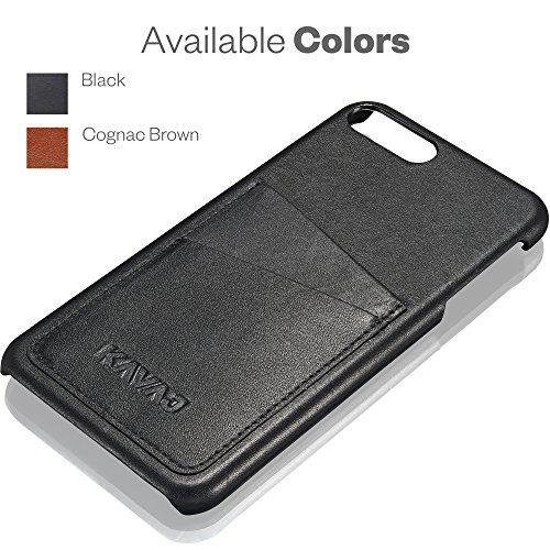 KAVAJ iPhone 8 Plus iPhone 7 Plus Case Leather "Tokyo" Black Slim-Fit Genuine Leather iPhone 8 Plus Wallet Case Leather iPhone 8 Plus Bumper Case With Business Card Holder Cover for Apple iPhone8 Plus