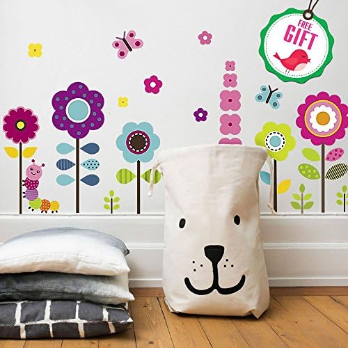 Flower Wall Stickers for Kids Floral Garden Wall Decals for Girls Room Removable Toddlers