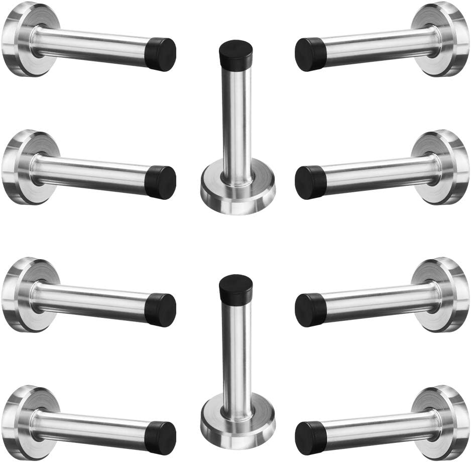 Modern Door Stopper, Stainless Steel Door Stop with Sound Dampening