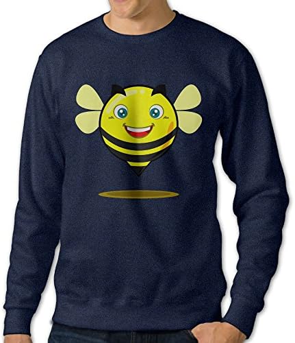 Nganche Cartoon Bee Series1 Men's Fashion And Leisure Style Creative Comfort Round Neck Long Sleeves Sweatershirt L Navy