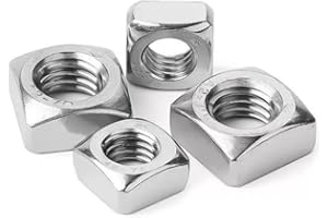 QWUEE 10Pcs M8 Square Nuts,M8-1.25 Nut,304 Stainless Steel,Metric,M8-1.25mm Nuts Coarse Thread Fasteners for Home Repairs and Professional Engineering