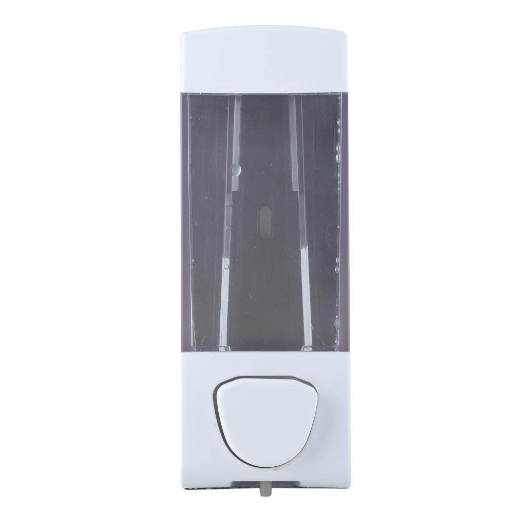 Manual Wall-Mount Liquid Soap Dispenser Plastic Bulk Fill Soap Shampoo Dispenser for Kitchen or Bathroom, 12 oz Capacity