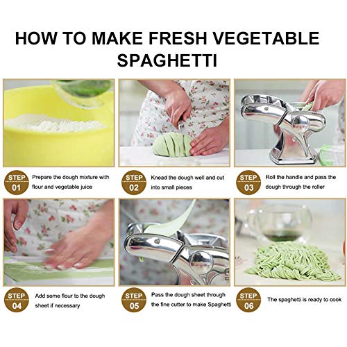 Shule Pasta Maker Stainless Steel Steamline Pasta Roller Machine Includes Pasta Cutter Hand