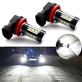 Botepon H11 H8 H9 LED Bulb for Fog Light or DRL, 2000Lumens Extremely Bright 3030 16-SMD Led Bulb 12V 24V (Pack of 2)