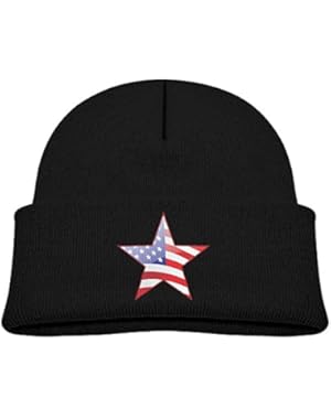 Kids Funny USA Flag Casual Flexible Winter Knit Hats/Ski Cap/Beanie/Skully Hat Cap