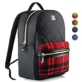 Laptop Backpack, for Men, Women. Stylish School and College Backpack for Girls and Boys.(Black with Black/Red Plaid)