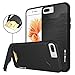 iPhone 7 Plus Case, Moonmini Shockproof Slim Fit Dual Layer Protection Card Slot Holder Hybrid Cover with Kickstand for iPhone 7 Plus (2016) - Black