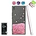 Atump Sony Xperia XA Ultra/Xperia C6 Case with HD Screen Protector, [Love Heart Series] Luxury Girls Liquid Glitter Bling Soft TPU Sparkly Shockproof Protective Cover Shell for Xperia C6 Pink