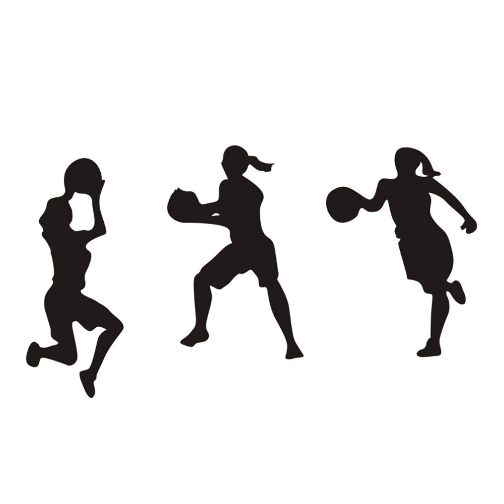 Black Girl Playing Basketball Sports Wall Sticker Decal for Home Room Decoration