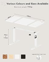 Devoko Electric Standing Desk 140x60cm Height Adjustable 2 Memory White view 8