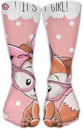 LKZD Baby Shower Greeting Card With Foxes Girl Fashion Crew Socks Funny Casual Short Stockings One Size