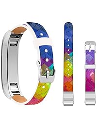 Fitbit alta pequeñas correas colorido, ecute correa de reemplazo Fitbit alta Fitbit alta HR correas de piel correa para Fitbit alta Fitbit alta HR   Reloj colorido patrón de papel, diseño 1