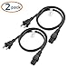 Cable Matters 2-Pack 2 Prong Vizio TV Power Cord Replacement - 3ft, NEMA 1-15P to IEC C7, Polarized AC Power Cord for PS2, TV, and More