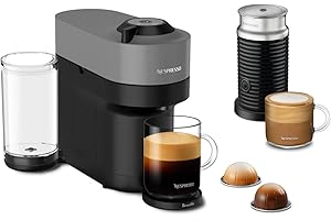 Nespresso Vertuo Pop+ Coffee and Espresso Maker by Breville with Milk Frother, Dark Grey