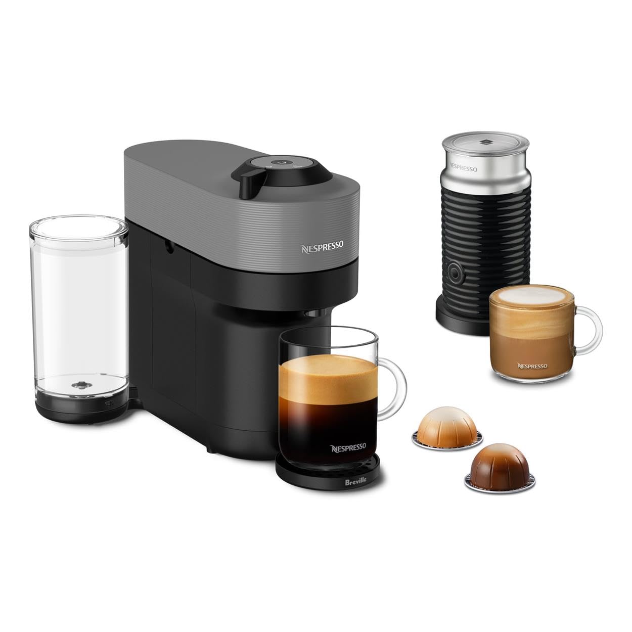 Nespresso Vertuo Pop+ Coffee and Espresso Maker by Breville with Milk Frother, Dark Grey Image