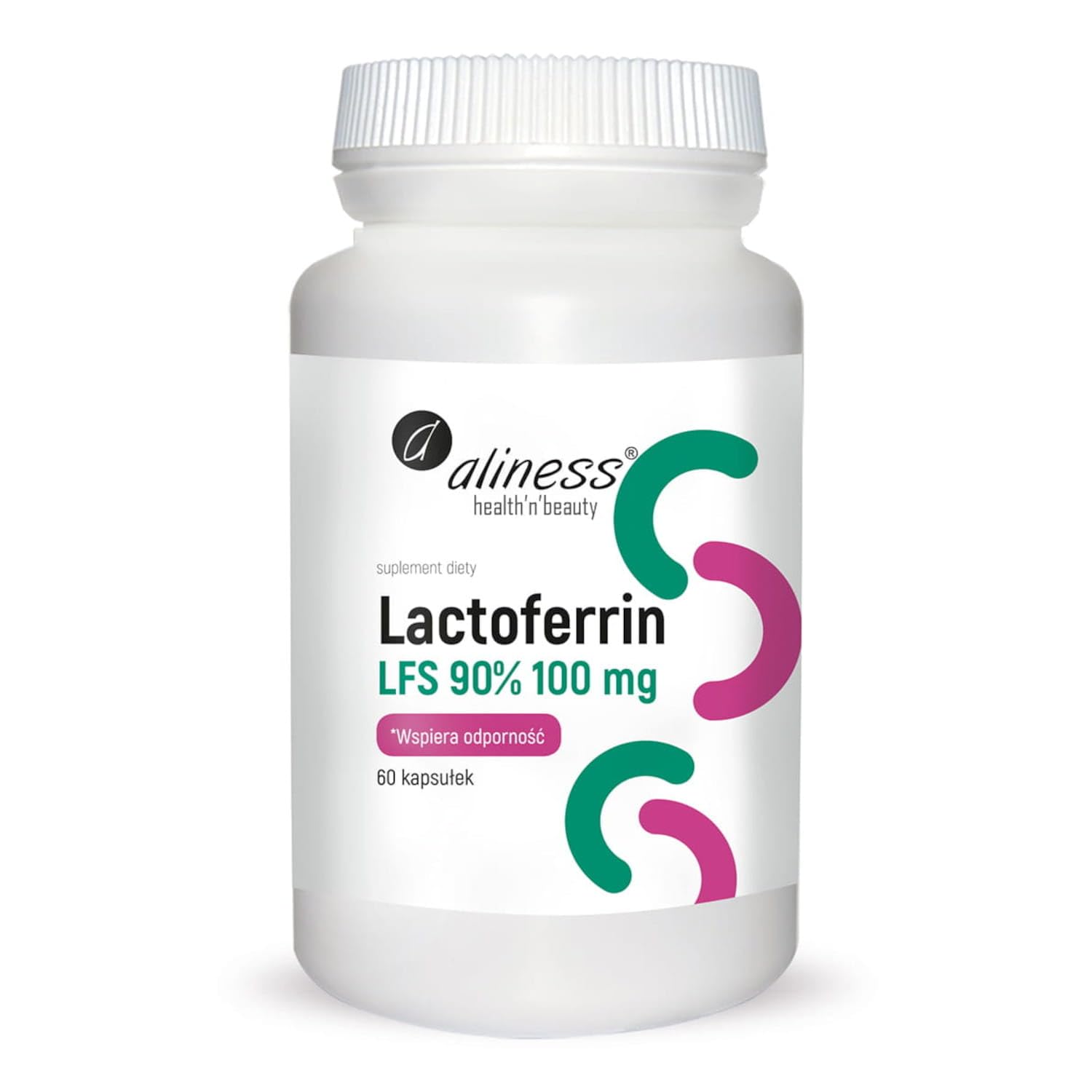 Aliness Lactoferrin Capsules for Liver & Bones Health - LFS 90% Liver Support Supplements for High Iron Levels - 60 Lactoferrin Capsules for Healthy Immune System. 30 Day Supply.
