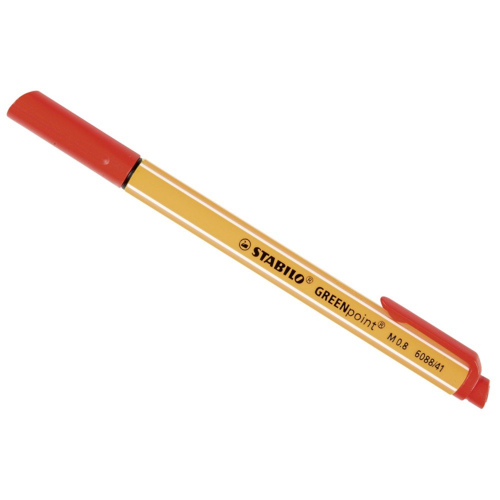STABILO GREENpoint Pen Recycled Tip 0.8mm Line Red Ref 6088-40 Single Pen - Red