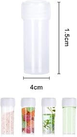 Rowwait 25Pcs 5ml Plastic Sample Bottles Clear Storage Vials Screw Cap Lab view 2