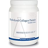Biotics Reseach HYDROLYZED Collagen Protein Vanilla CRÈME Dairy-Free Collagen Protein Powder from Bone Broth, 21g Protein, Non-GMO, Gluten Free, Easily Digested, Delicious Vanilla Crème Flavor. 28 oz