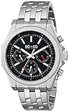 SO&CO New York Men's 5003.1 Monticello Quartz Chronograph Day and Date Black Dial Stainless Steel Link Bracelet Watch