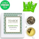 Teabox Kashmiri Kahwa Green Tea | Contains Saffron, Almond, Cardamom, Clove | Box of 40 Tea Bags (+ 4 Free Samples)