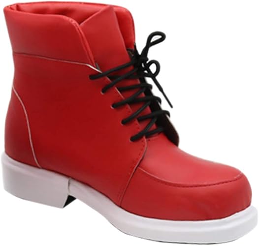 Amazon Kawaayi カワアイ ブーツ レディース メンズ 男女兼用 ショートブーツ レースアップ 厚底 太ヒール カジュアル コスプレ 可愛い ブーツ ブーティ