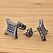 Bala Square Black Stud Earrings for Women / Men 9.5mm